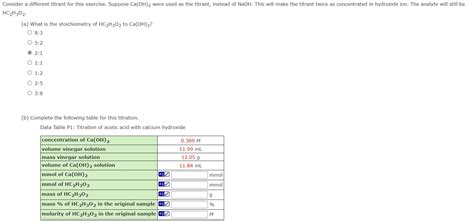 Solved HC2H3O2 (a) What is the stoichiometry of HC2H3O2 to | Chegg.com