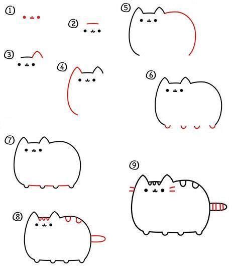 How to draw Pusheen | Easy animal drawings, Cute easy animal drawings, Kawaii drawings