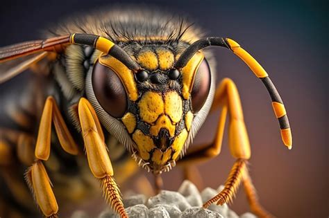 Premium Photo | Wasp closeup with great depth of field and many details ...