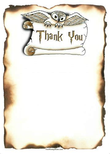 Harry Potter Thank You Cards (free printables) | Fun Money Mom