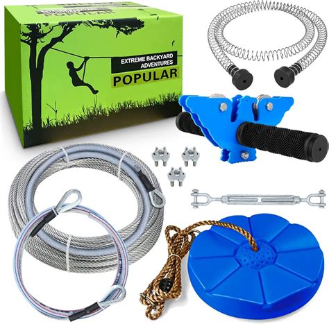 Amazon.com: X XBEN Zip line Kits for Backyard 98FT, Zip Lines for Kid and Adult, Included Swing ...