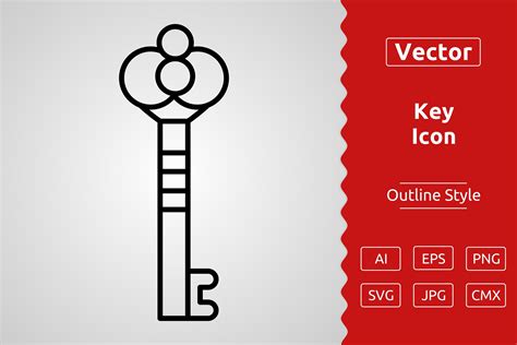 Vector Key Outline Icon Design Graphic by Muhammad Atiq · Creative Fabrica