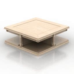 Square Light Wood Table Free 3d Model - .3ds, .Gsm - Open3dModel