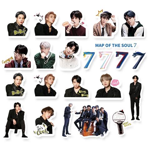 Kpop BTS Stickers BTS 55Pcs Map of The Soul 7 Sticker Pack Cute BTS ...