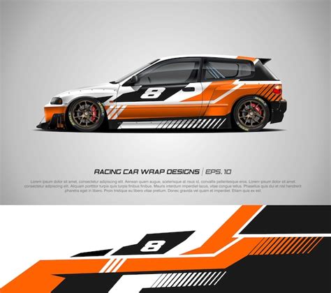 Premium Vector | Hatchback car wrap racing livery