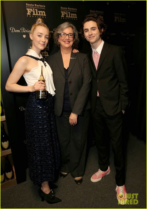 Saoirse Ronan Receives Award from 'Lady Bird' Co-Star Timothee Chalamet ...