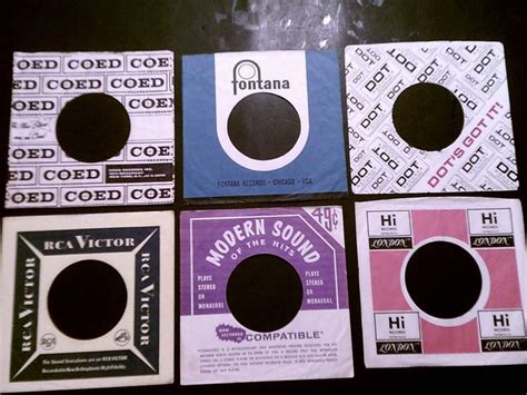 45rpm Vintage Record Sleeves Lot of 6 Variety of Labels (Pack #5 ...