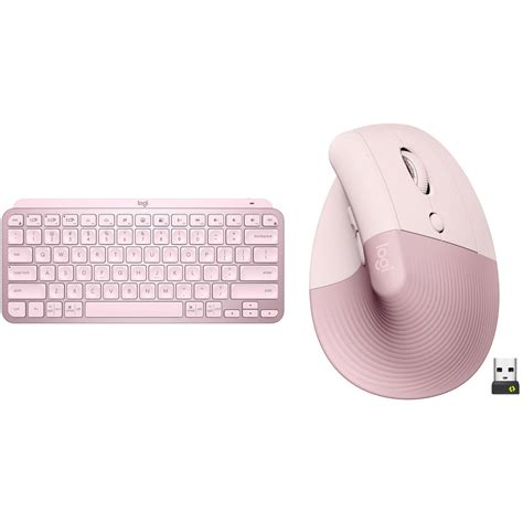 Logitech MX Keys Mini Wireless Keyboard Lift Vertical Mouse Set (Rose ...