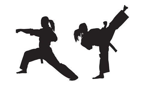 female martial arts silhouette - Clip Art Library