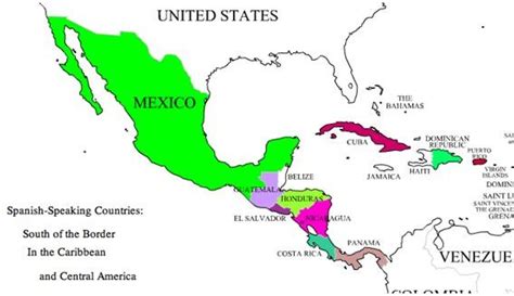 Map Of Central America In Spanish | Map Of The World