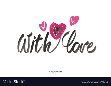 With love brush calligraphy handwritten Royalty Free Vector