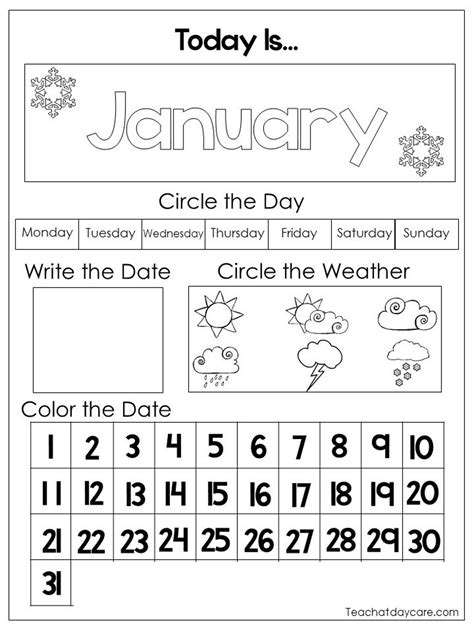 Calendar Worksheets, Tracing Worksheets, Kindergarten Worksheets, Worksheets For Kids, Printable ...