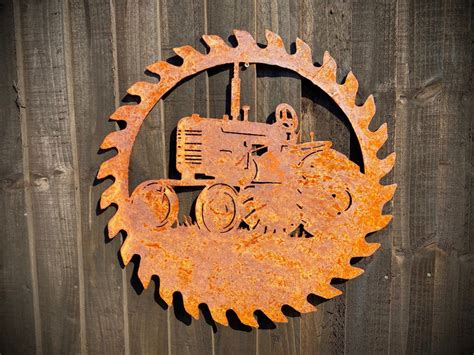 Exterior Large Rustic Vintage Tractor Sign Old Tractor Farming Dad Pre ...