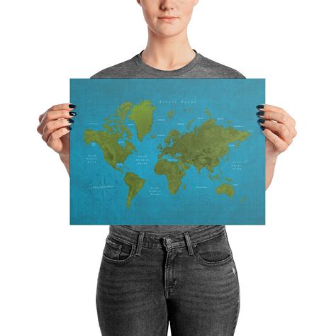 Map of the World Poster Big World Map Huge World Map Giant - Etsy