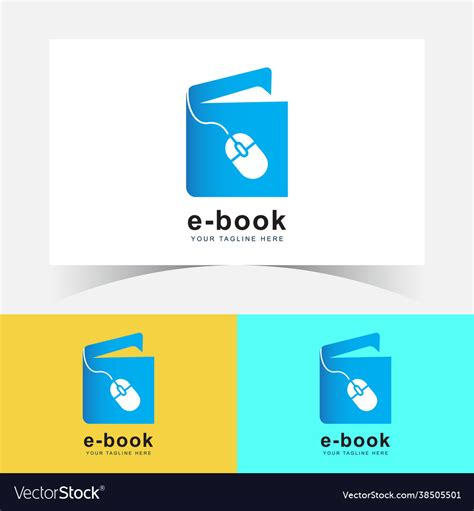 E-book logo design template Royalty Free Vector Image