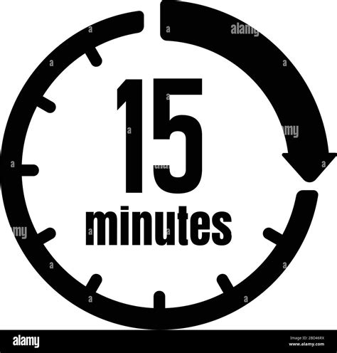 Clock , timer (time passage) icon / 15 minutes Stock Vector Image & Art ...