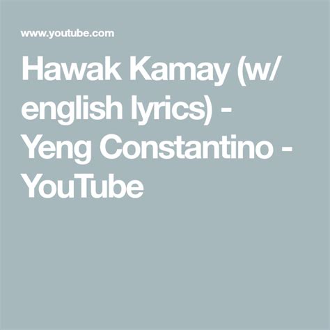 Hawak Kamay (w/ english lyrics) - Yeng Constantino | Lyrics, Music video song, English