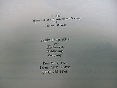 History of Indiana County Pennsylvania 1745 - 1880 PA Genealogical ...