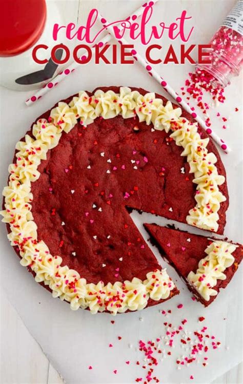 Red Velvet Cookie Cake (Cake Mix Cookie Cake) - Crazy for Crust