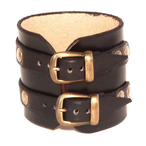 Hard leather wristband with buckles | Leather wristbands, Leather, Leather working