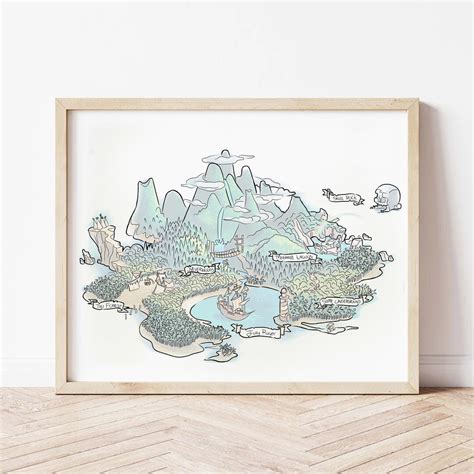 Printable Neverland Map, Peter Pan Art Print, Neverland Map, Tinkerbell ...