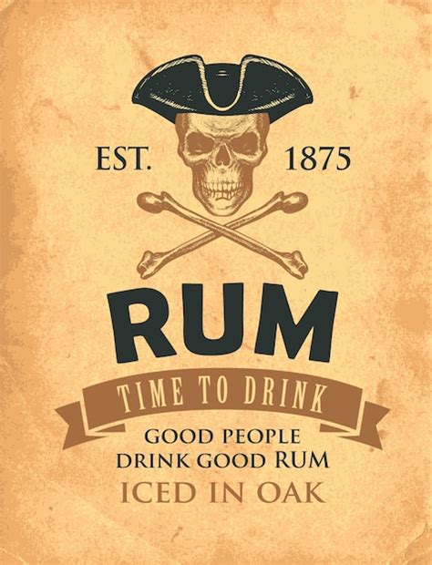 Premium Vector | Label for bottle of rum