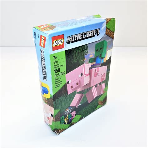 Buy the LEGO Minecraft: BigFig Pig with Baby Zombie 21157 | GoodwillFinds