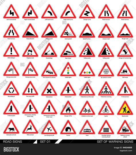 Set Road Signs. Vector & Photo (Free Trial) | Bigstock