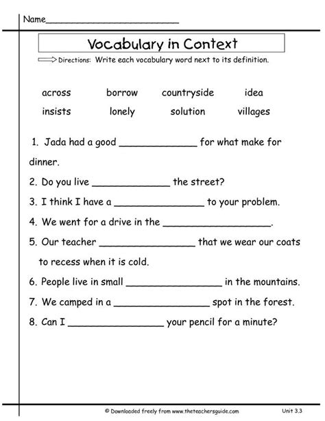 2nd grade vocabulary worksheets free library download math ...