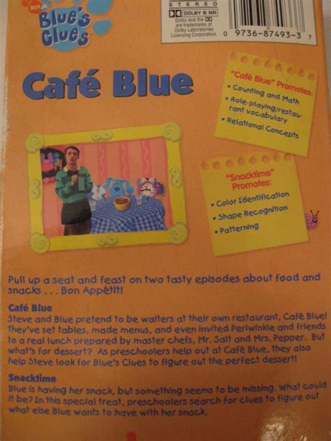 Nick Jr Blues Clues Cafe Blue Play Along Vhs Video Cafe Blue Snacktime ...