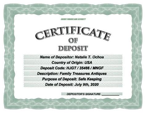 Download certificate of deposit template, make your own certificate