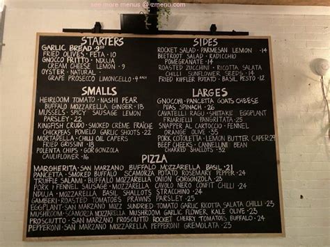 Menu at Kneading Ruby pizzeria, Wollongong