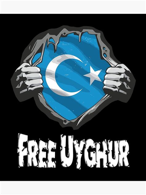 "Uyghur Flag Superhero Costume Free Uyghur" Poster for Sale by kandelal ...