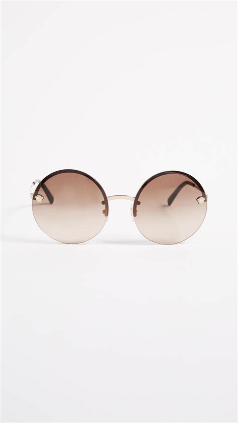 Versace Round Medusa Sunglasses in Brown | Lyst