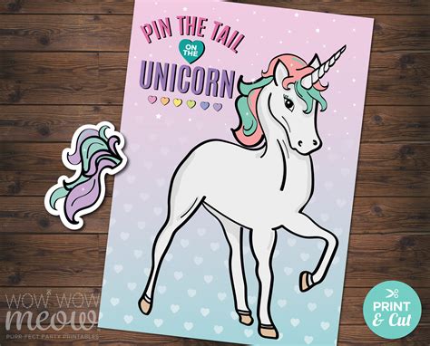 Pin The Tail On The Unicorn Game Printable INSTANT DOWNLOAD | Etsy