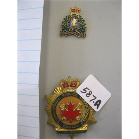 SERVICE CORRECTIONS BADGE & A RCMP PIN