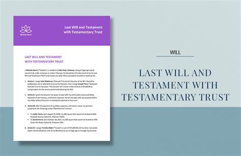 Testamentary Trust In A Will Sample Template in Word, Google Docs ...