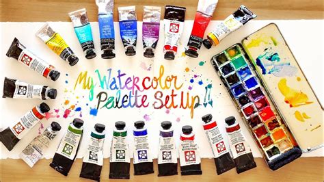 My WATERCOLOR PALETTE Set Up and Color Choices! | Watercolor palette, Watercolor supplies, Palette