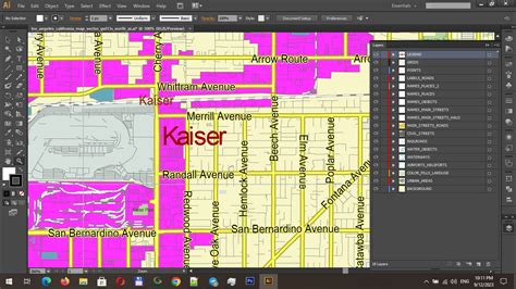 Los Angeles North Part area California US Vector Map exact detailed All ...