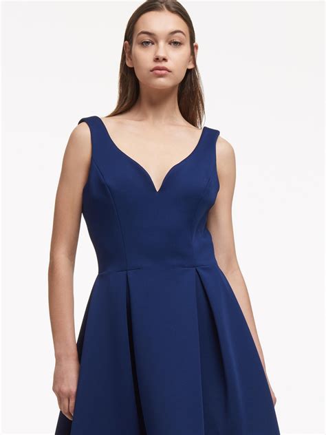 DKNY Synthetic Sweetheart Fit-and-flare Dress in Blue - Lyst