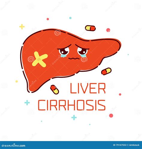 Liver With Cirrhosis Inside Human Body Royalty-Free Cartoon ...