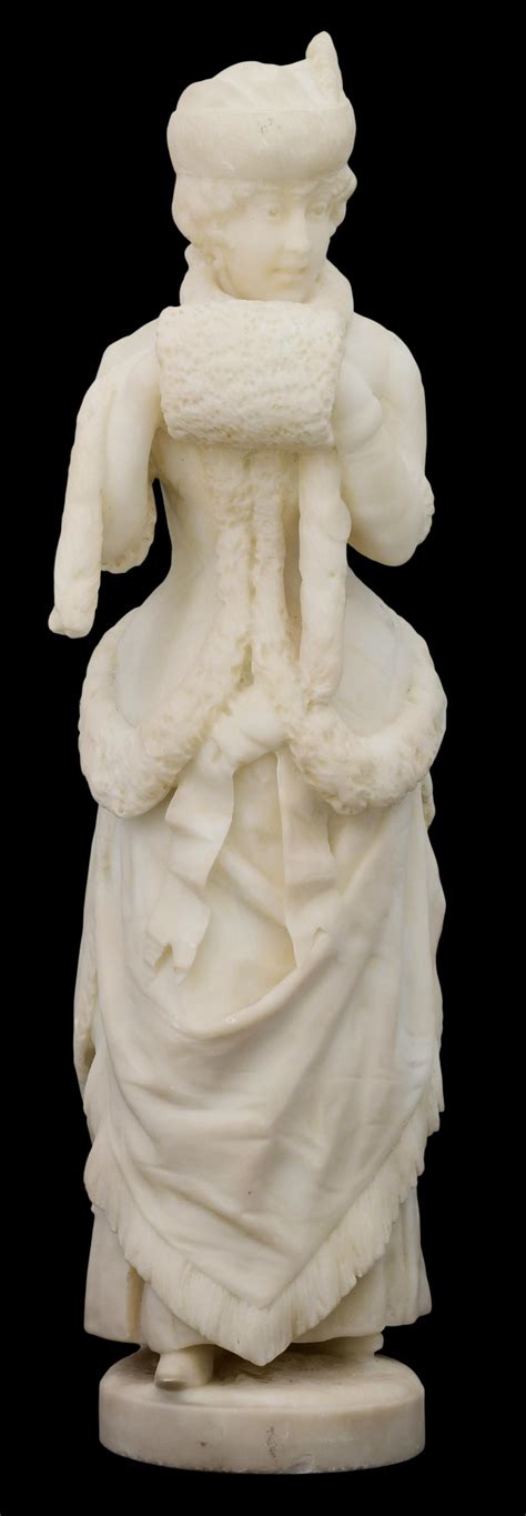 Lot - Italian Carved Carrara Marble Sculpture of a Woman