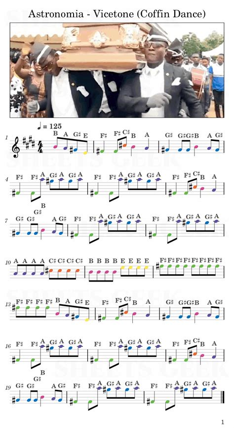 Astronomia - Vicetone (Coffin Dance) | Easy Sheet Music