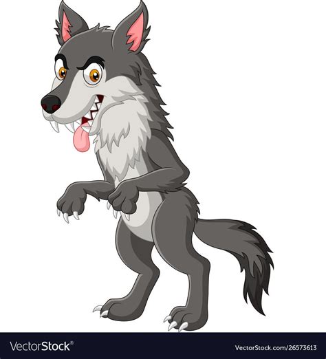 Illustration of Cartoon angry wolf isolated on white background. Download a Free Preview or High ...