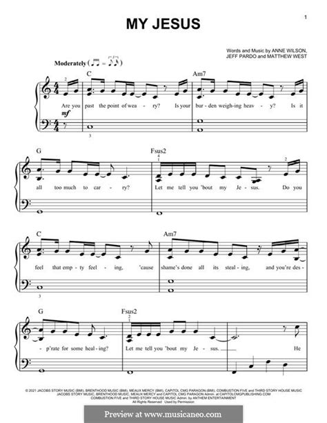 My Jesus (Anne Wilson) by M. West - sheet music on MusicaNeo