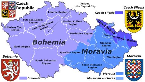 Czech historical lands and current administrative regions (kraje) [3852 ...