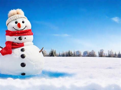 Premium AI Image | A snowman stands gracefully amidst a snowy landscape