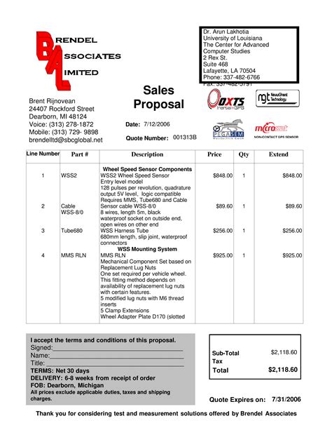 Business Sale Proposal Template - Excel Templates - Excel Templates