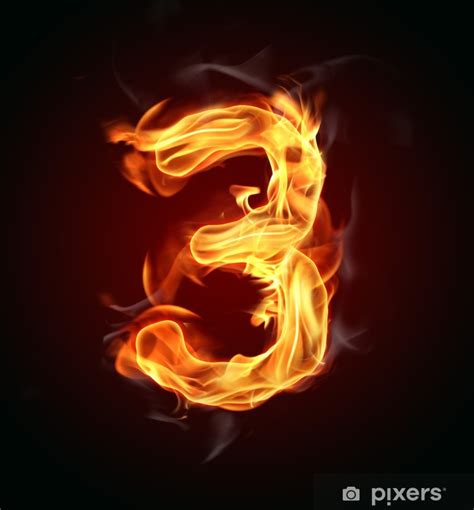 Sticker Fire number "3" - PIXERS.US