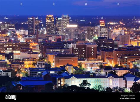 Downtown skyline of Birmingham, Alabama, USA at night Stock Photo - Alamy